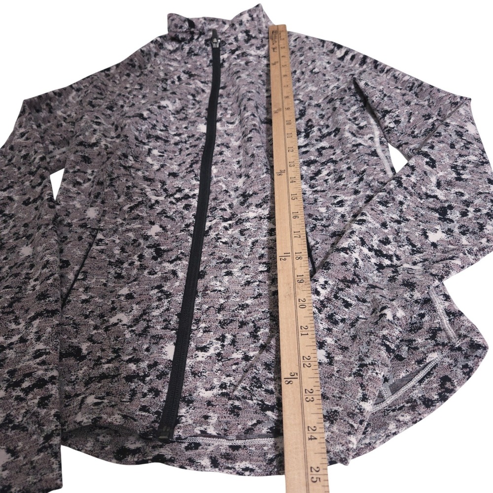 Athleta Womens Small Salutation Full Zip Jacket Abstract Print Thumbholes Grey - Picture 4 of 7